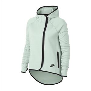 Nike Tech Mint High-low Zip-up Hoodie Jacket Coat